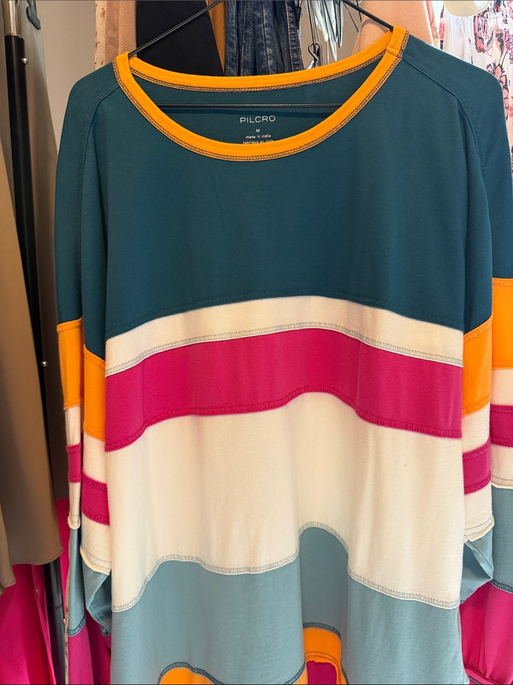 Pilcro Seamed Long Sleeve Cotton Tee - Picture 5 of 5